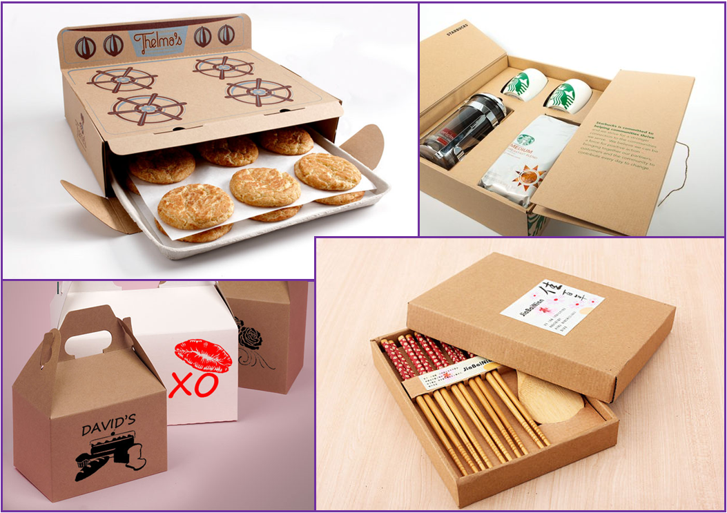 Cardboard packaging collage