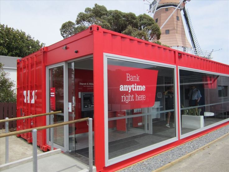 Bank office made of shipping container