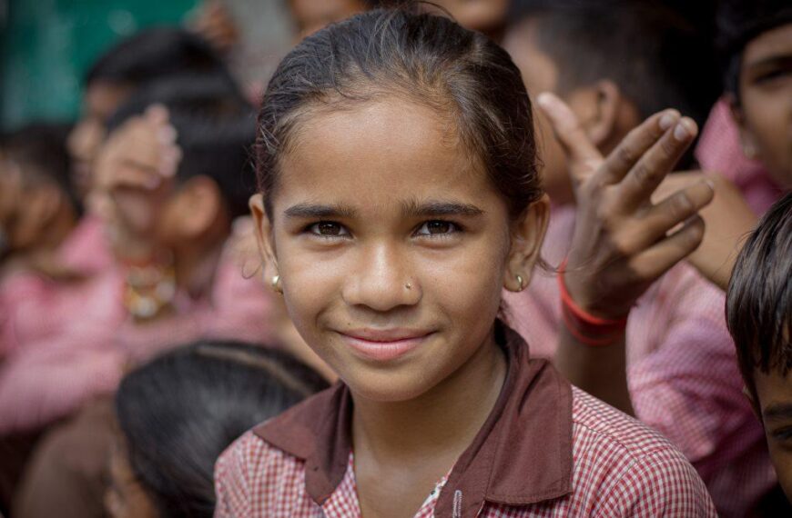 A young girl student at a government school in India