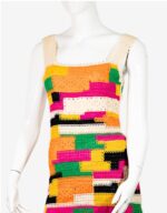 Abstract Knit Rectangle Pattern Sun Dress