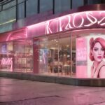 An AI drawn mockup of a beauty products brand store with different types of signages